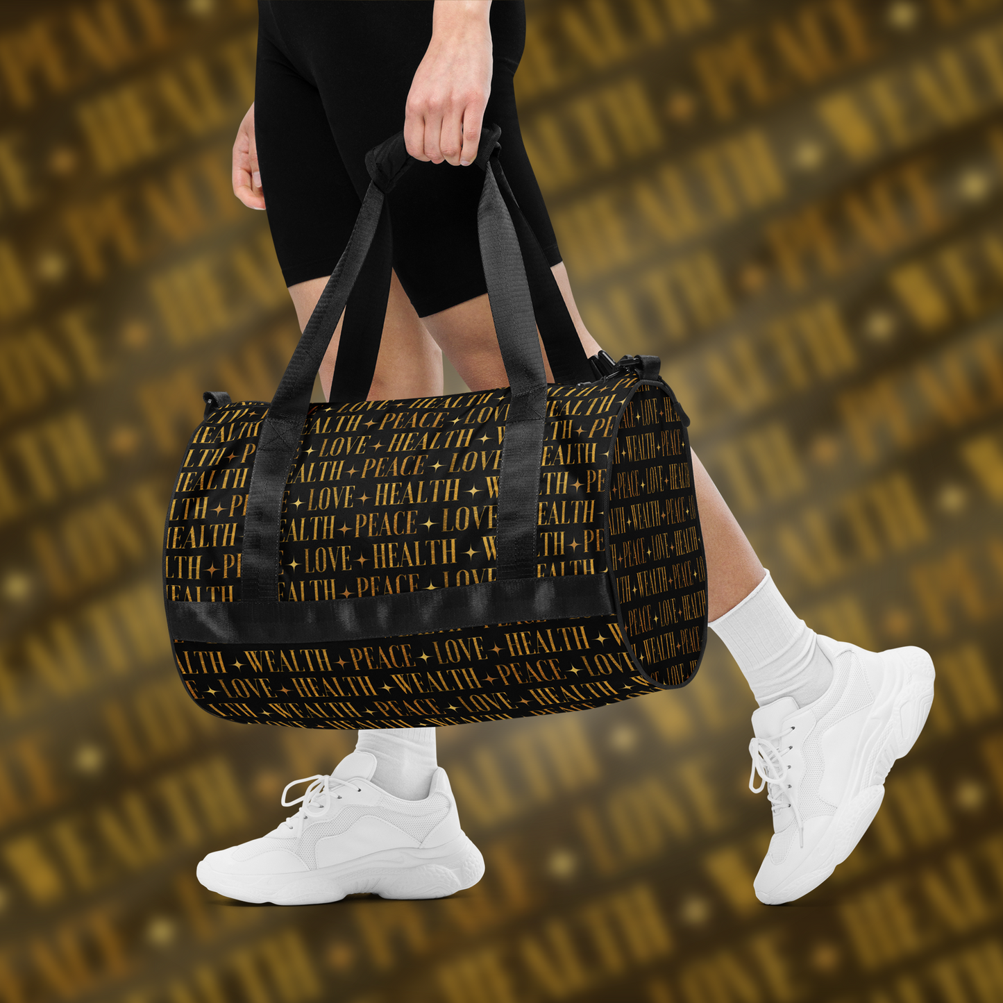 PEACE+LOVE+HEALTH+WEALTH - Essence Gym-Bag