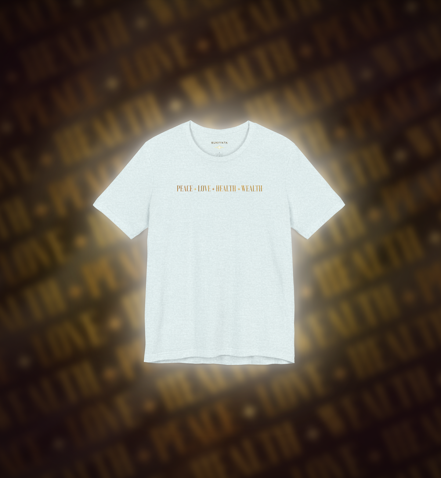 PEACE+LOVE+HEALTH+WEALTH - Essence Tee - Black, White, Natural, Heather Ice Blue, Dark Grey Heather