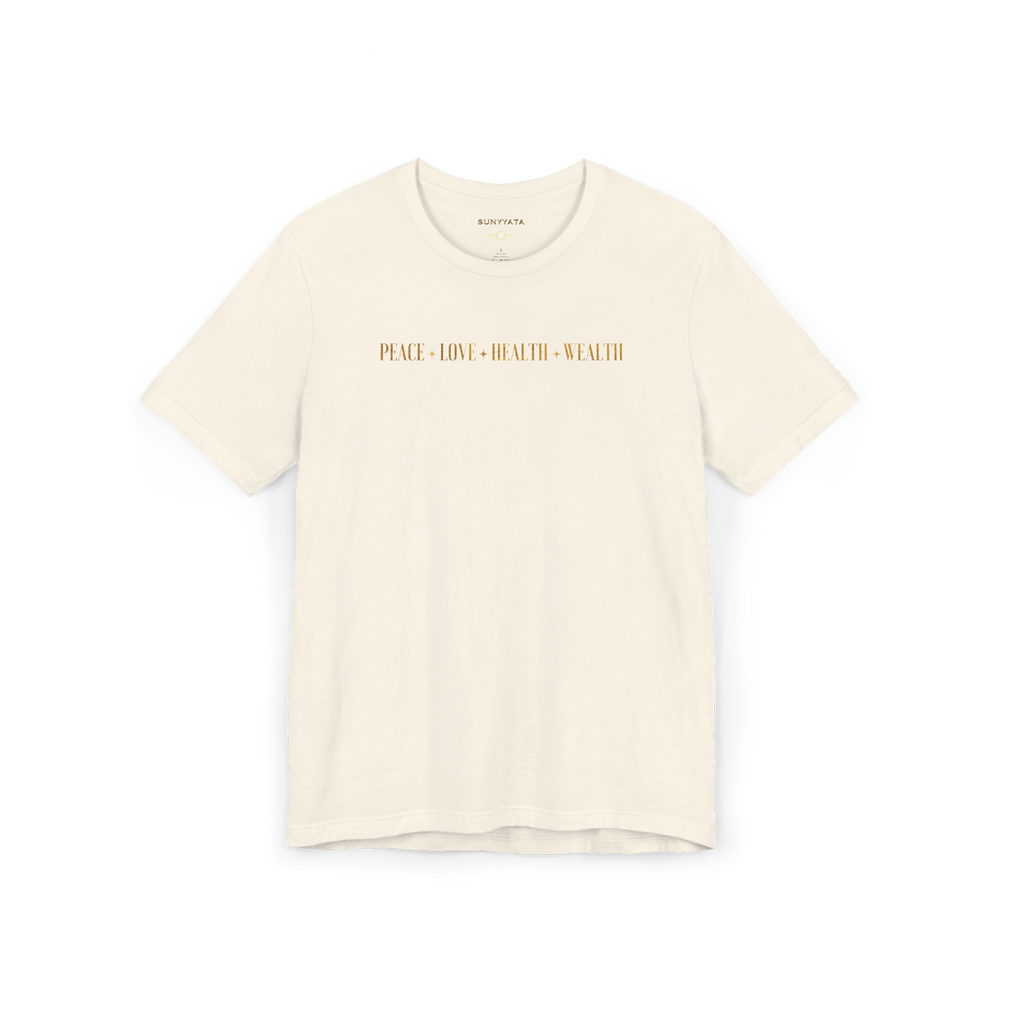 PEACE+LOVE+HEALTH+WEALTH - Essence Tee - Black, White, Natural, Heather Ice Blue, Dark Grey Heather
