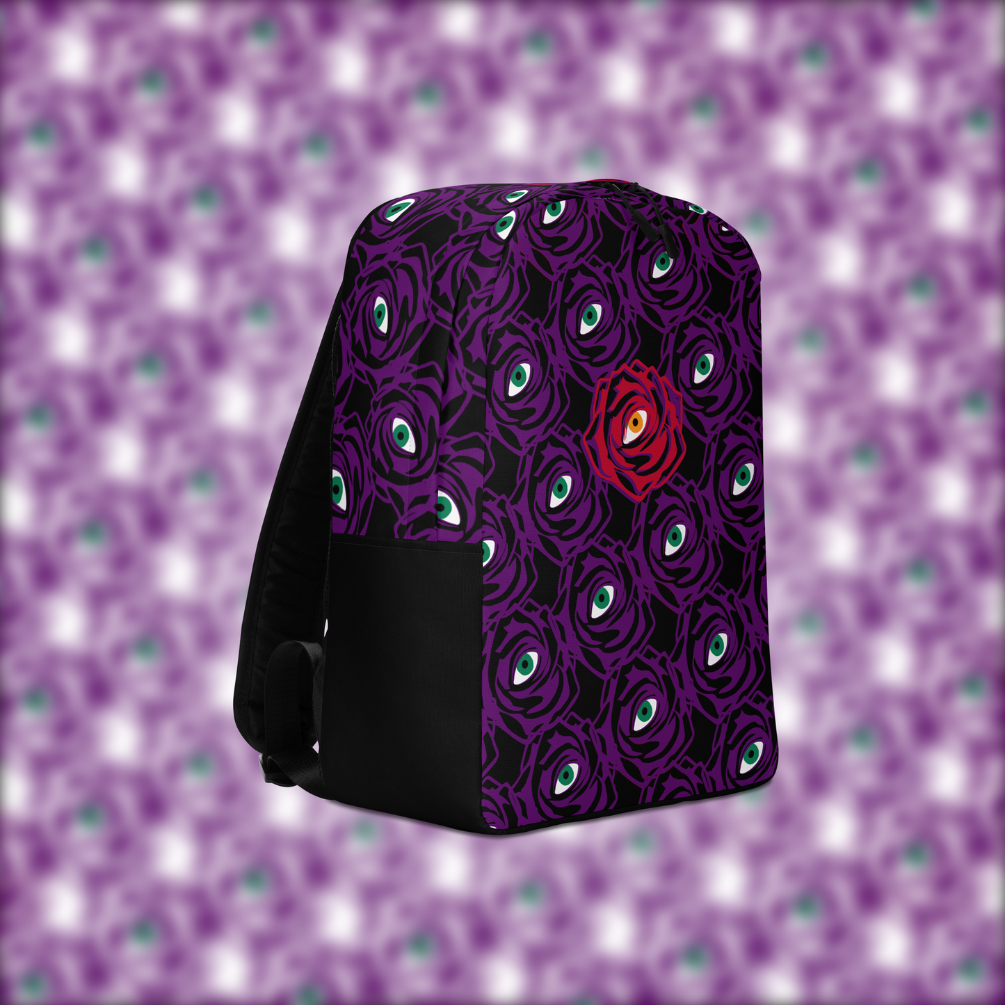 ROSE-EYE: RED - Aura Backpack - Black
