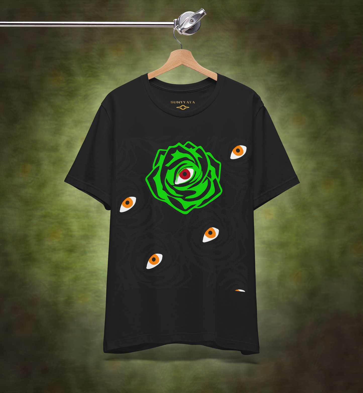 ROSE-EYE: NEON - Glow Tee - Black