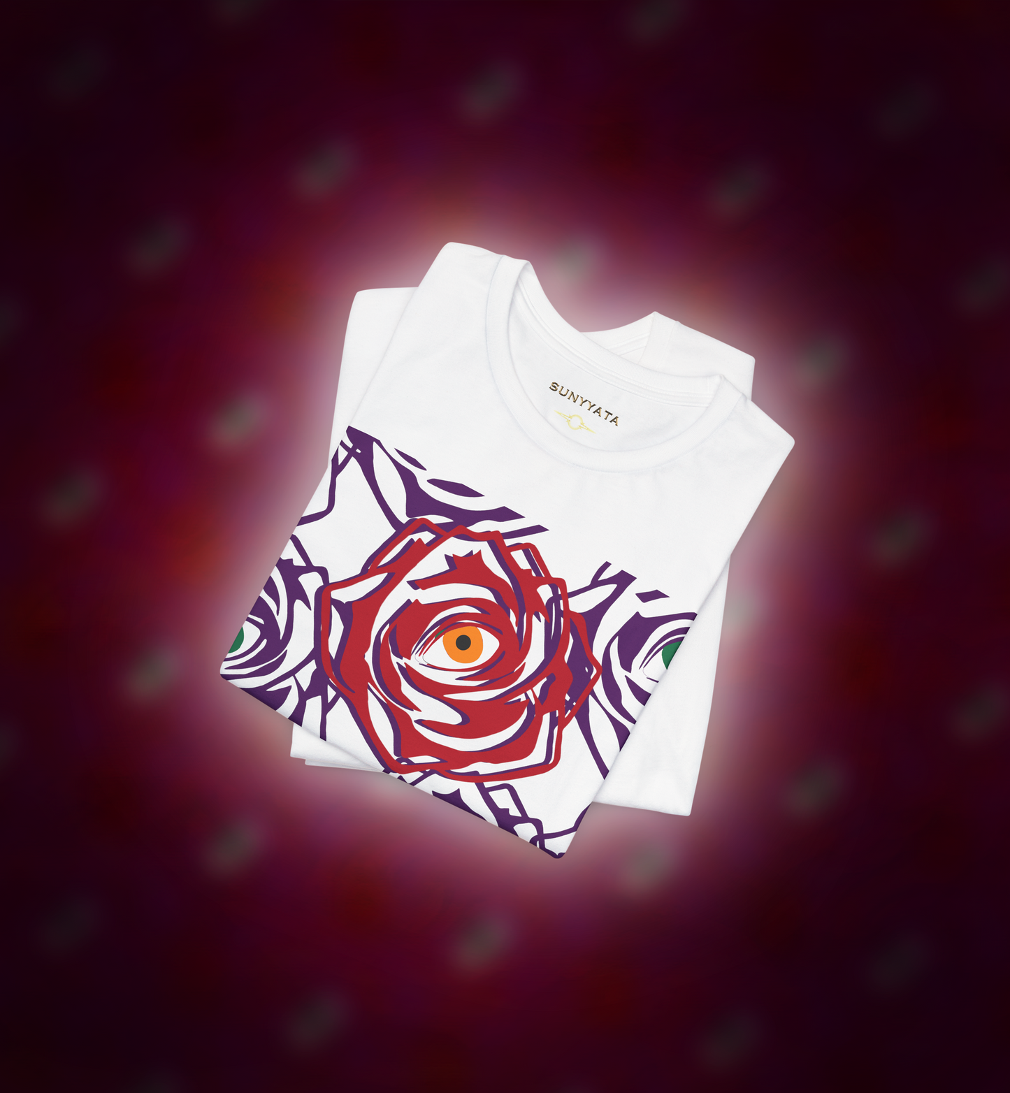 ROSE-EYE: RED - Aura Tee - White