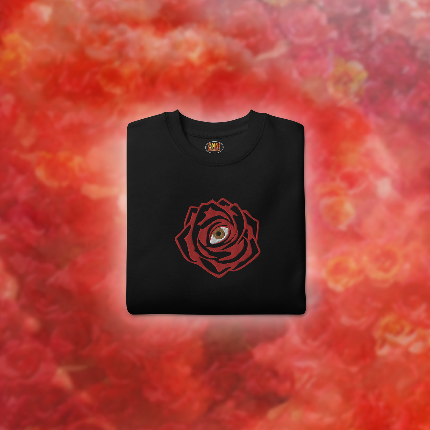 ROSE EYE - Embroidered Origin Sweatshirt - Black