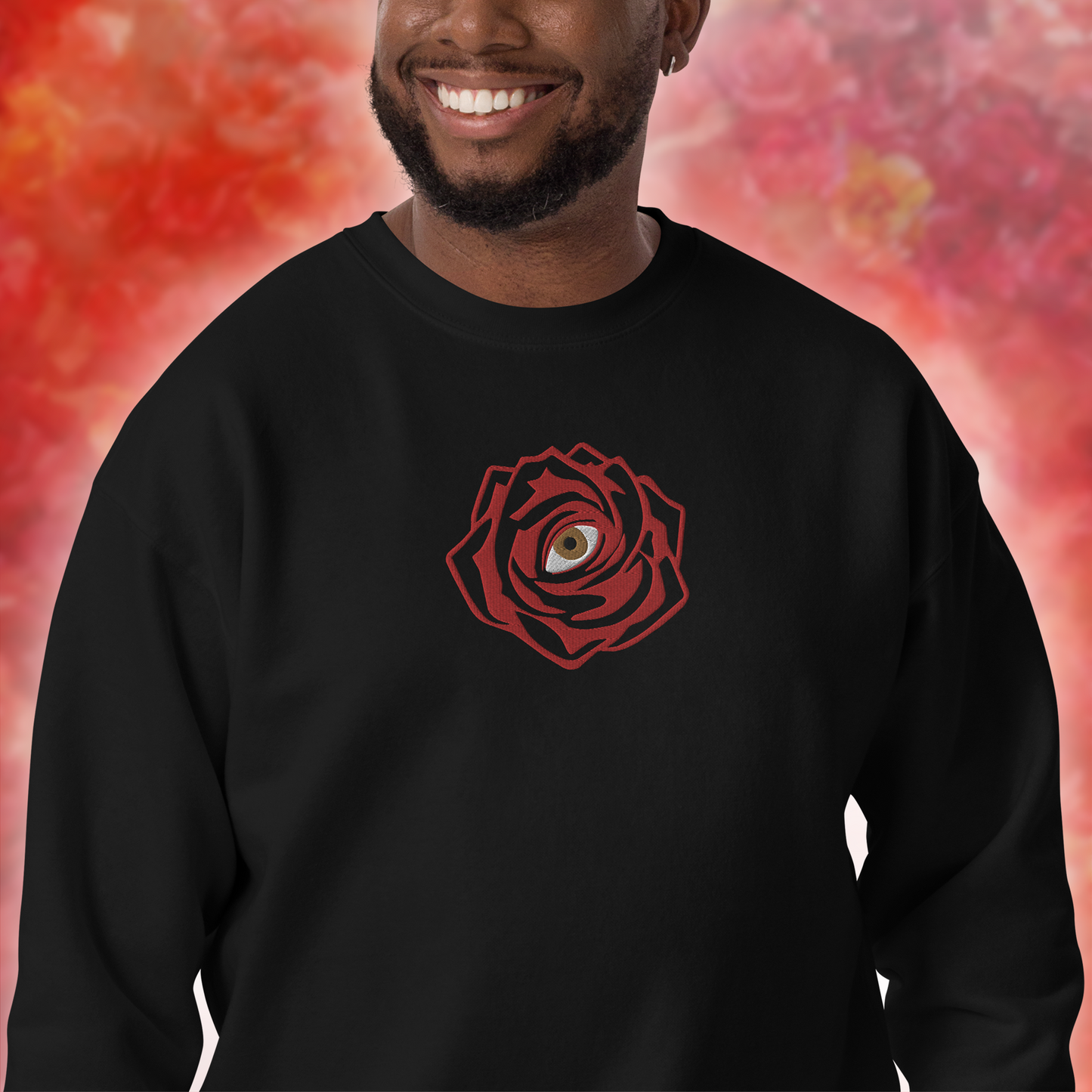 ROSE EYE - Embroidered Origin Sweatshirt - Black