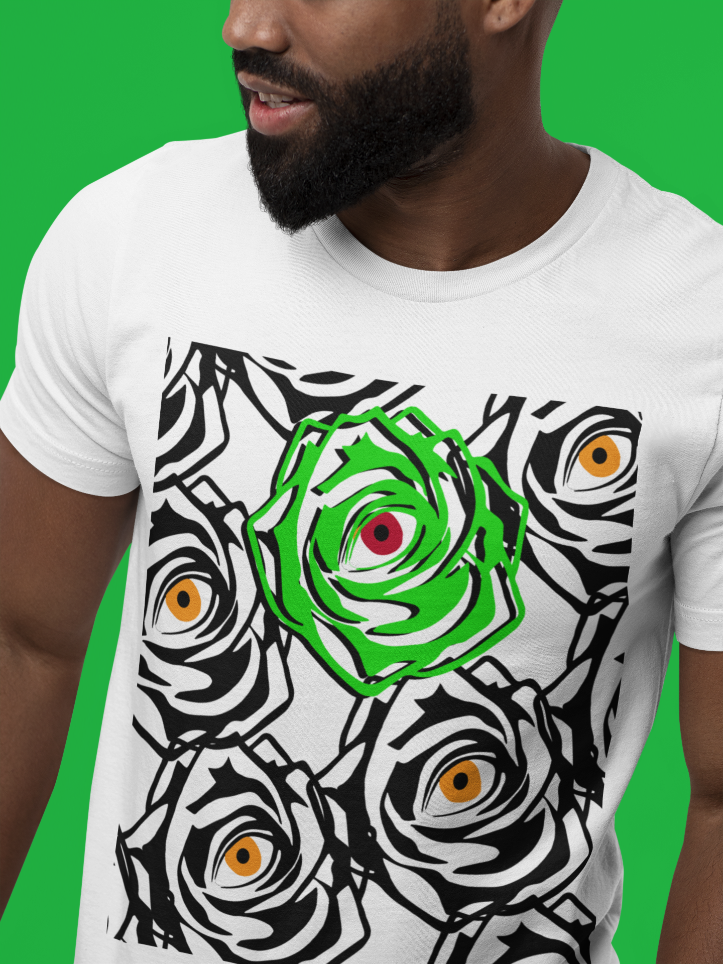 ROSE EYE: NEON - Glow Tee - White