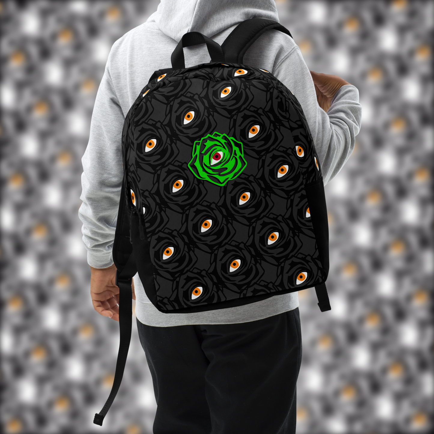 ROSE EYE: NEON - Glow Backpack - Black