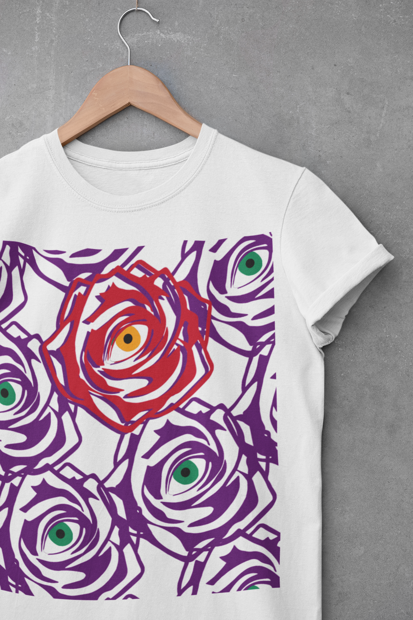 ROSE-EYE: RED - Aura Tee - White