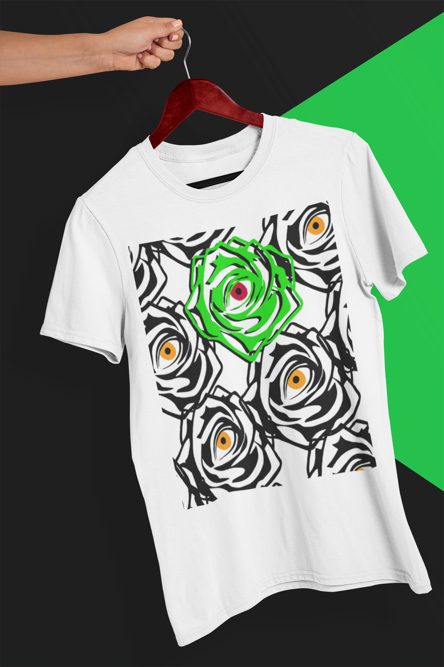 ROSE EYE: NEON - Glow Tee - White