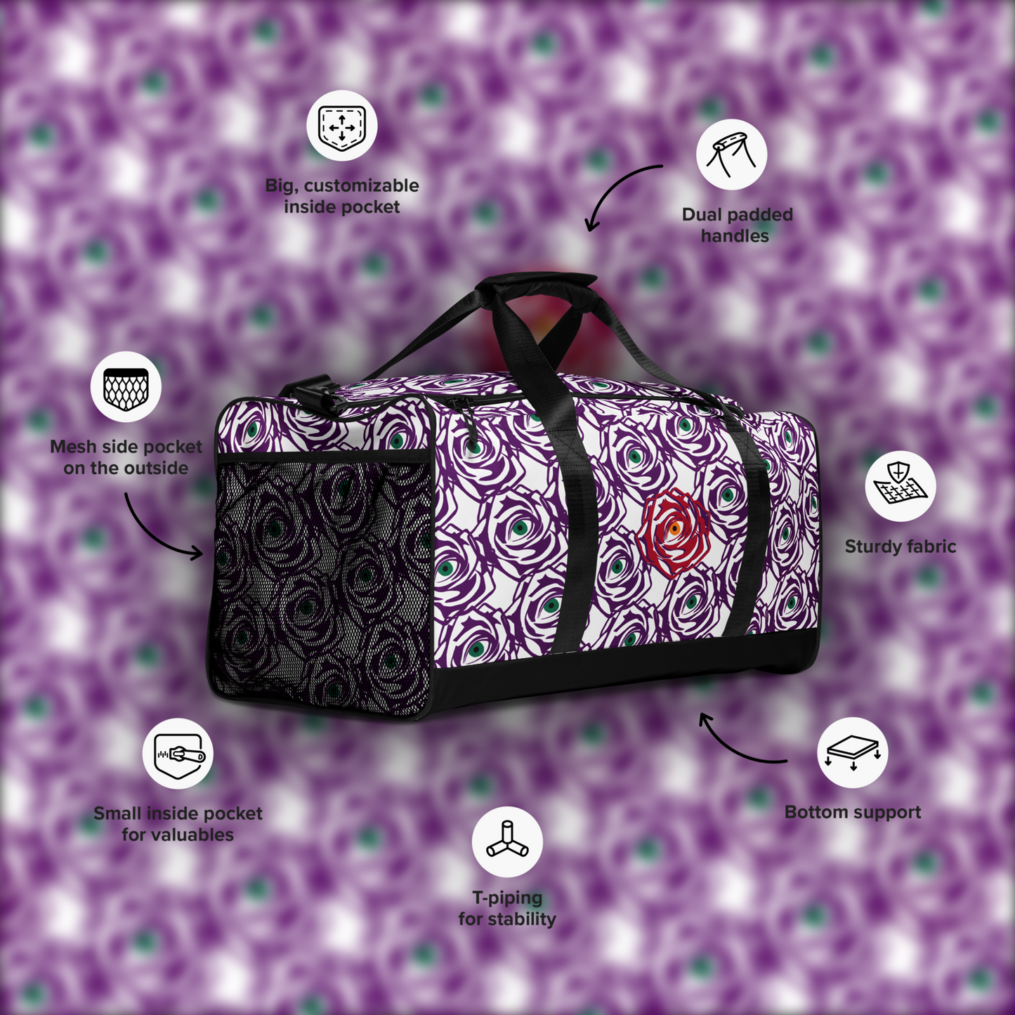 ROSE EYE: RED - Duffle - White