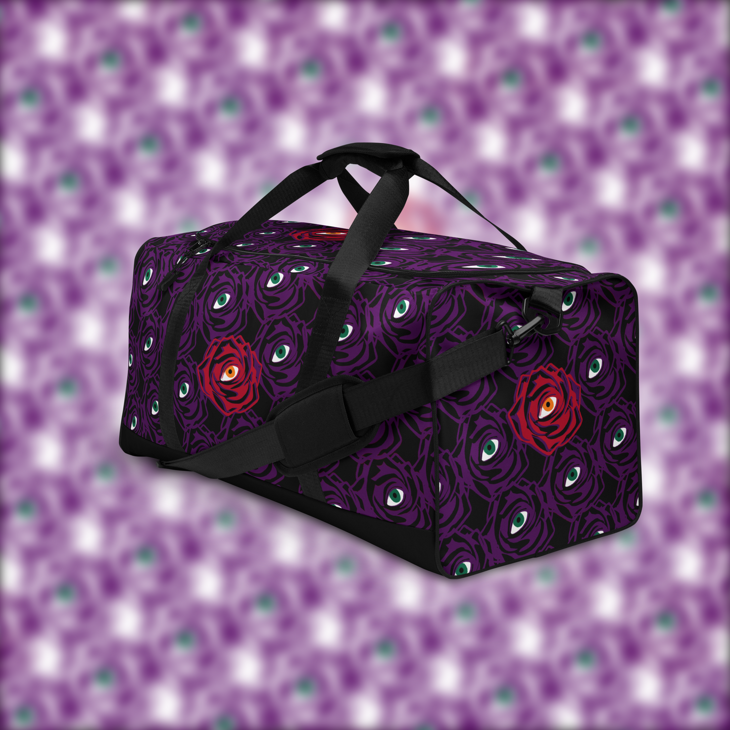 ROSE-EYE: RED - Aura Duffle - Black