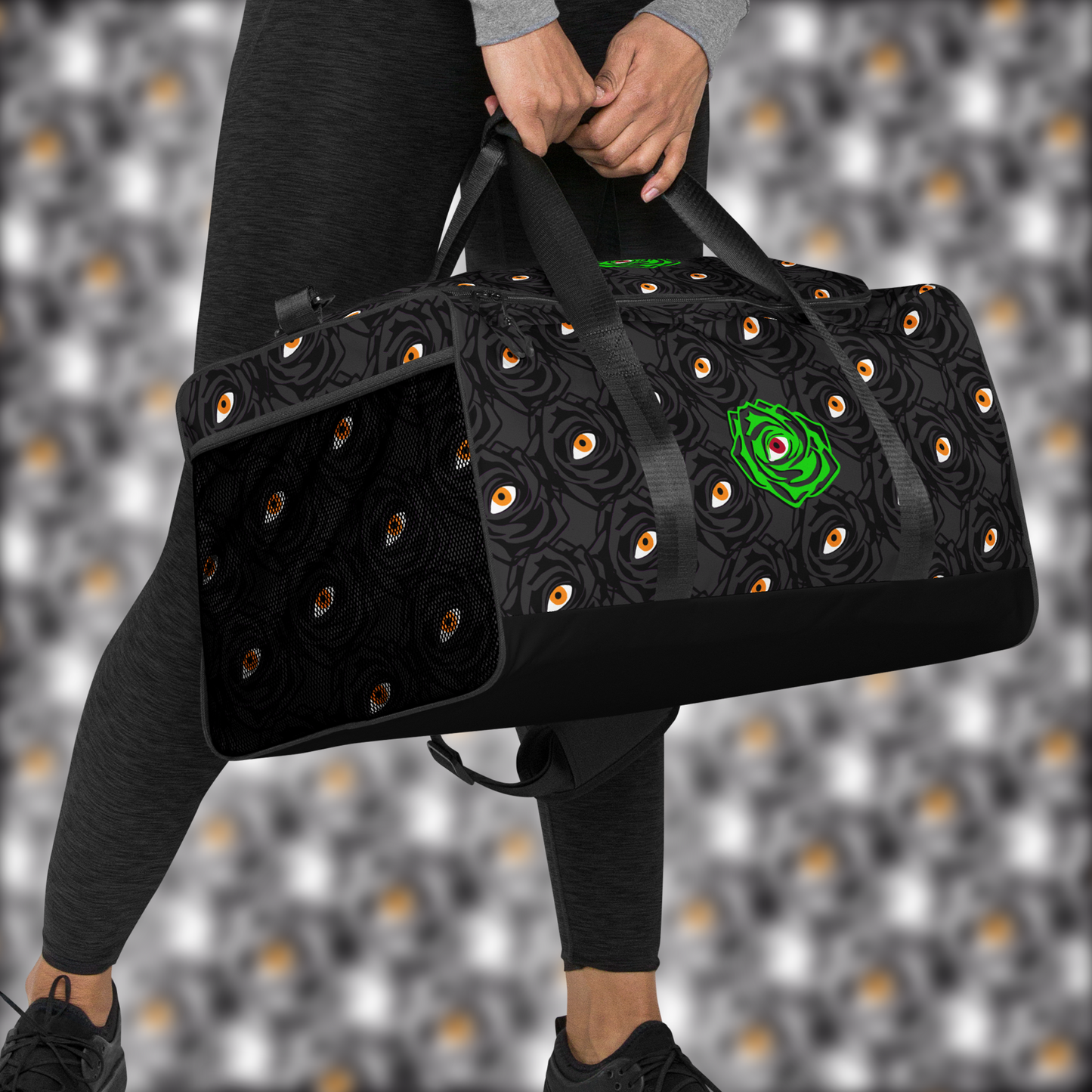 ROSE EYE: NEON - Glow Duffle - Black