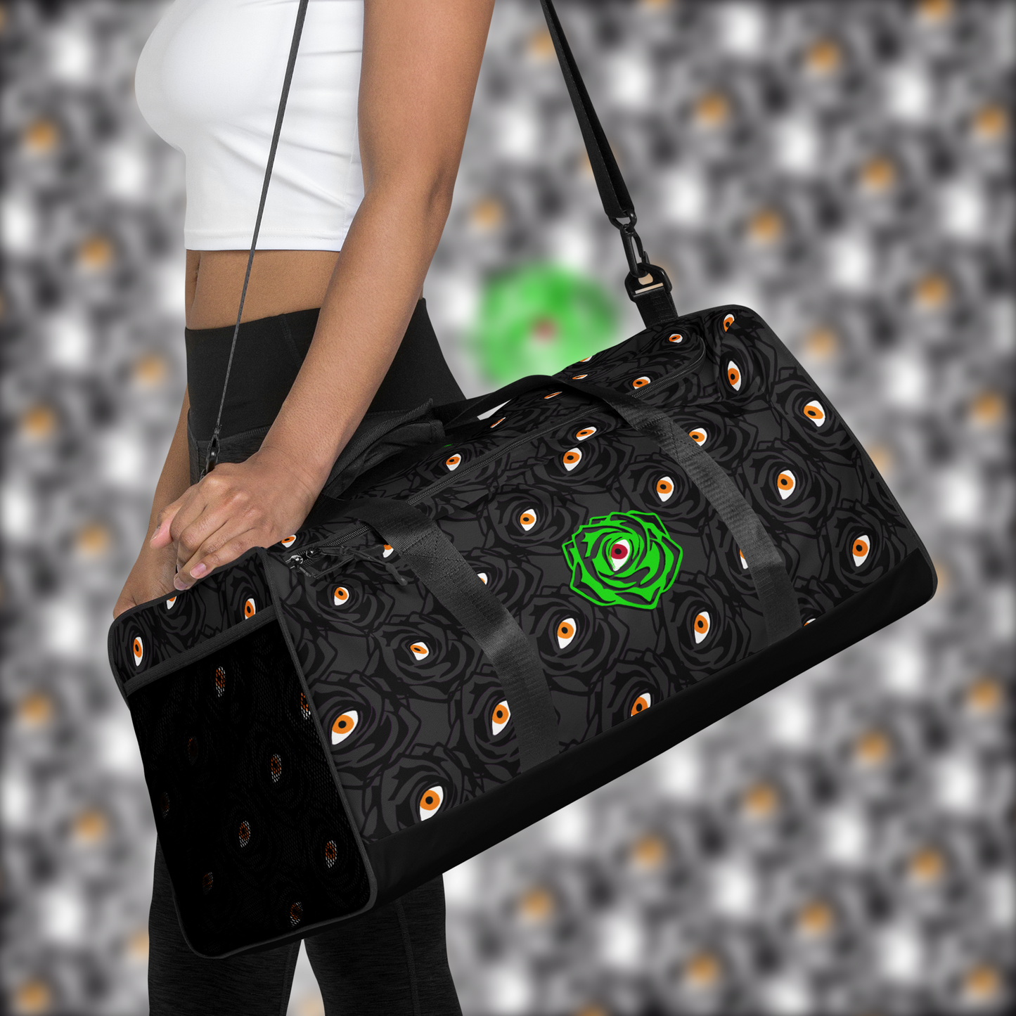 ROSE EYE: NEON - Glow Duffle - Black