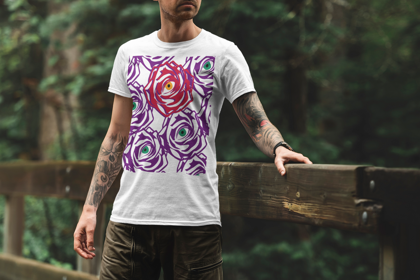 ROSE-EYE: RED - Aura Tee - White