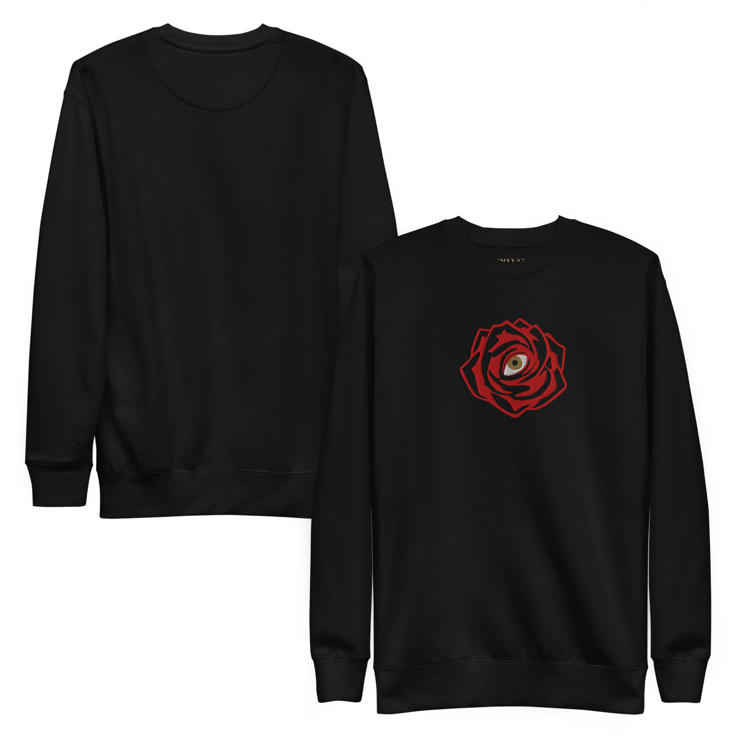 ROSE EYE - Embroidered Origin Sweatshirt - Black
