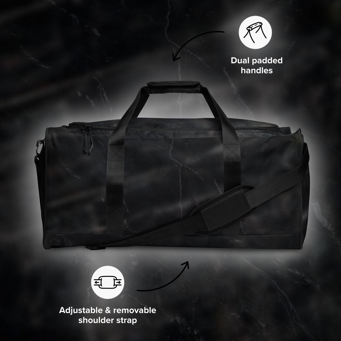 BLACK TOURMALINE DUFFLE BAG