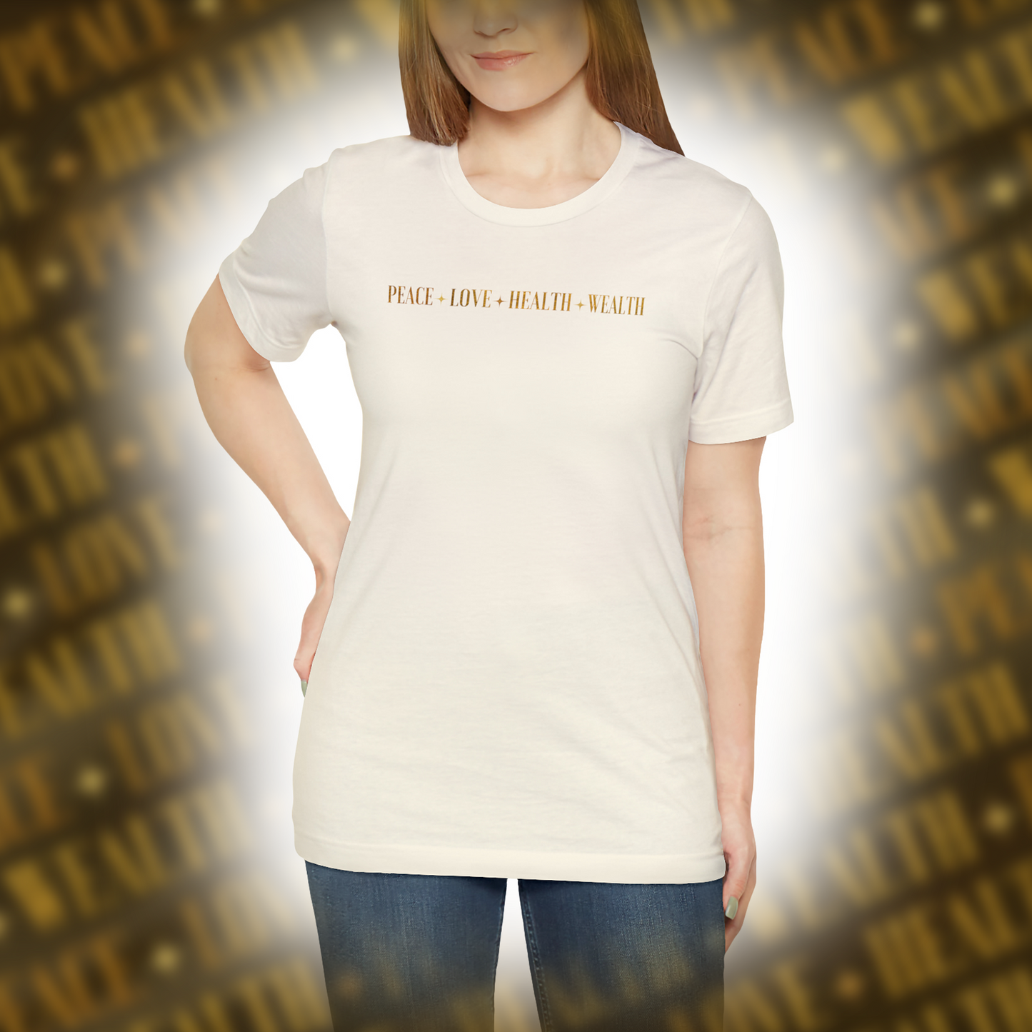 Peace-Love-Health-Wealth - Premium Tshirt - Black/White/Natural/Heather Ice Blue/ Dark Grey Heather