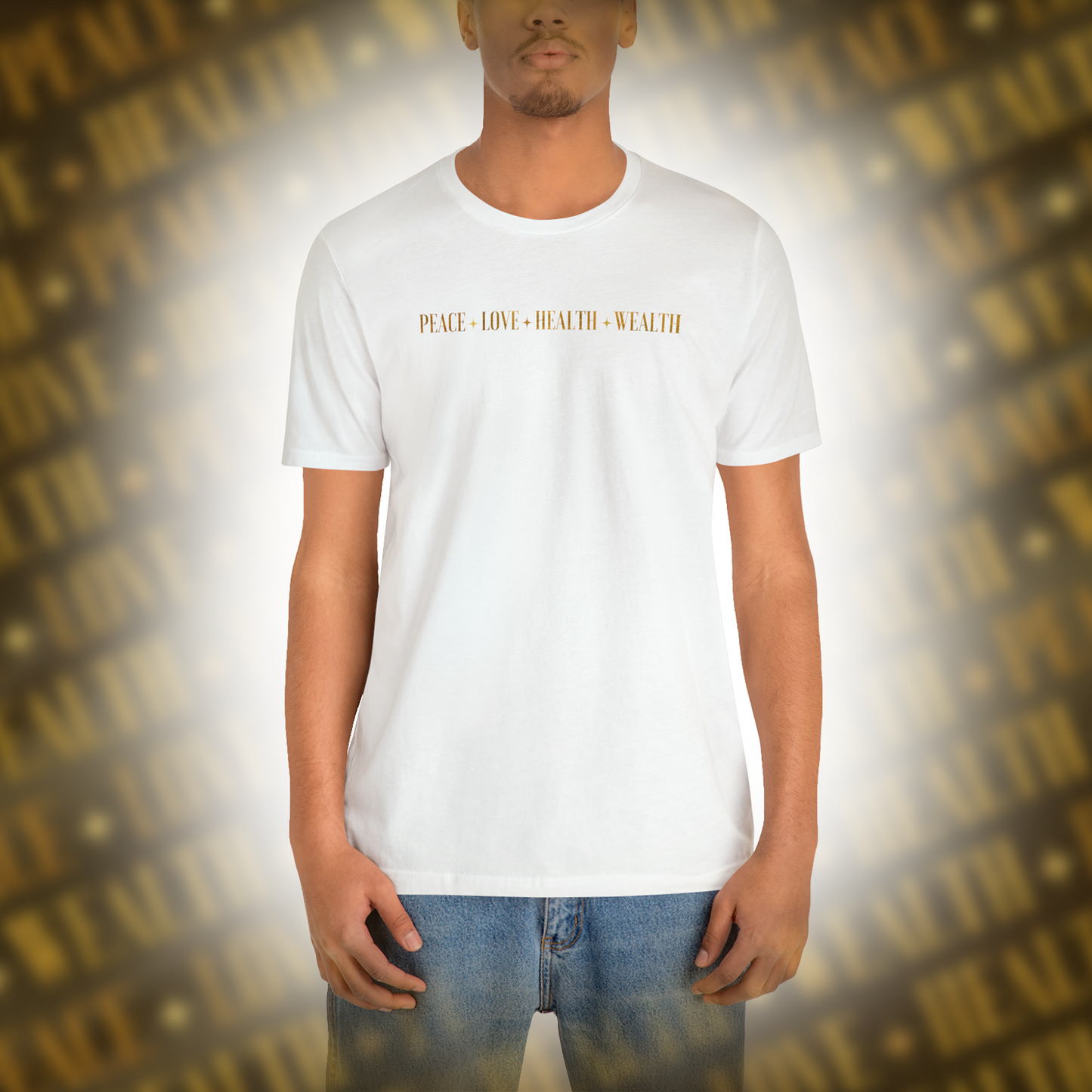 Peace-Love-Health-Wealth - Premium Tshirt - Black/White/Natural/Heather Ice Blue/ Dark Grey Heather