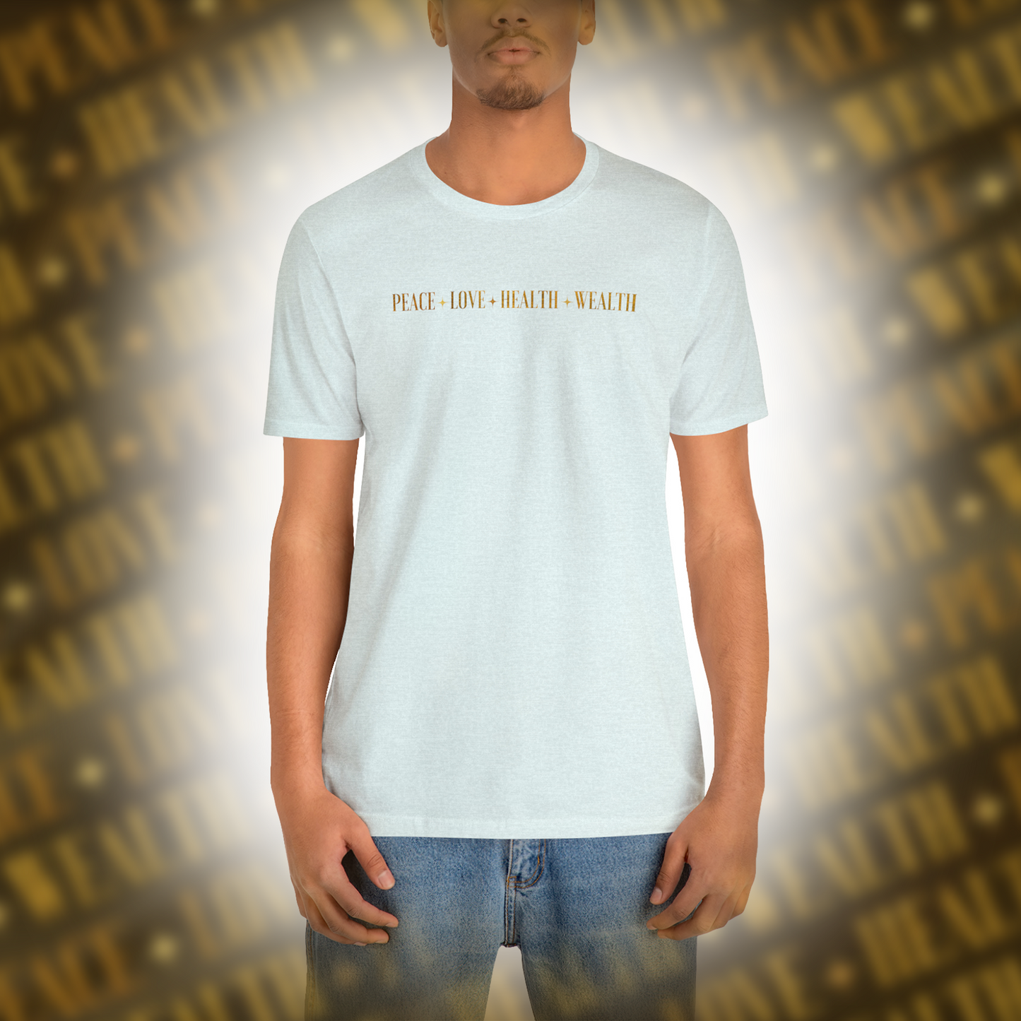 Peace-Love-Health-Wealth - Premium Tshirt - Black/White/Natural/Heather Ice Blue/ Dark Grey Heather
