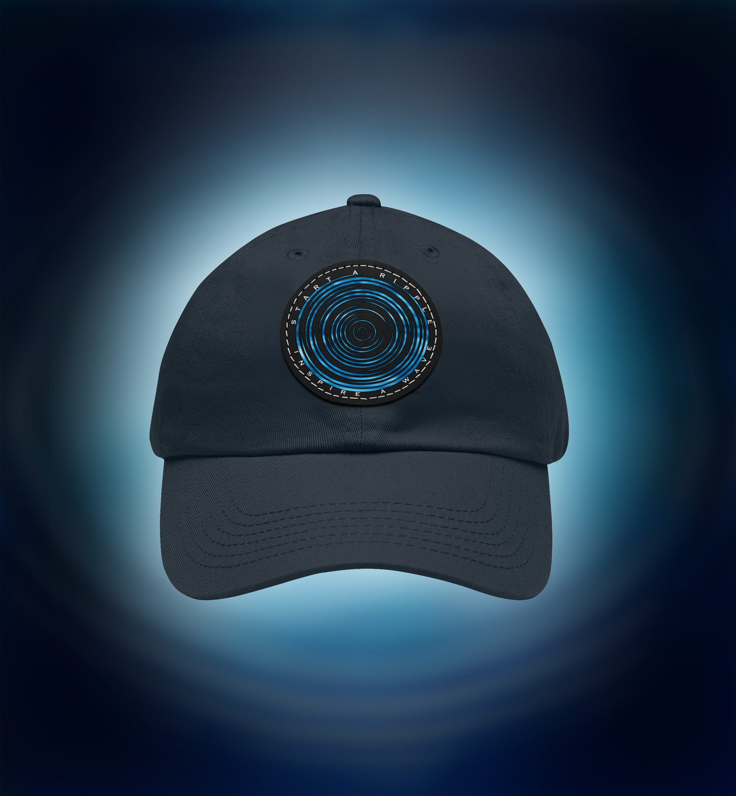 RIPPLE EFFECT - Dad Hat with Round Leather Patch