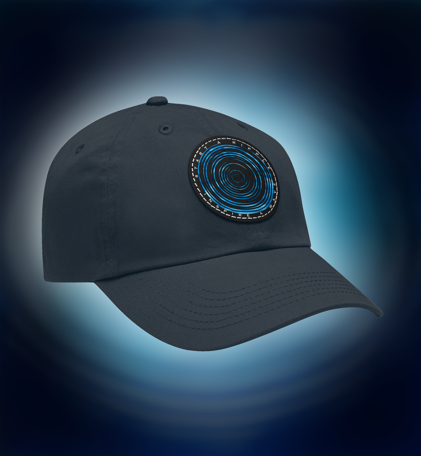 RIPPLE EFFECT - Dad Hat with Round Leather Patch