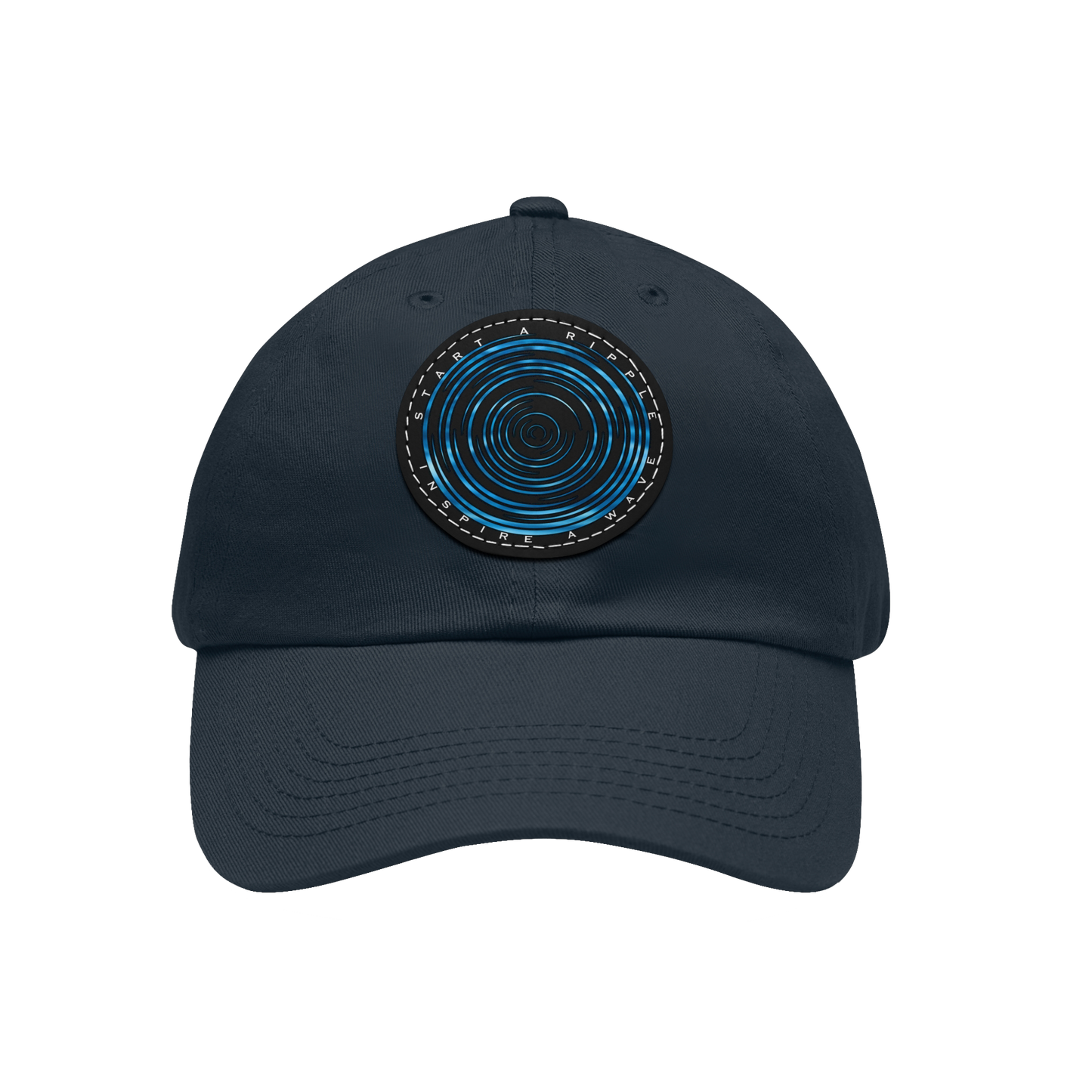 RIPPLE EFFECT - Dad Hat with Round Leather Patch