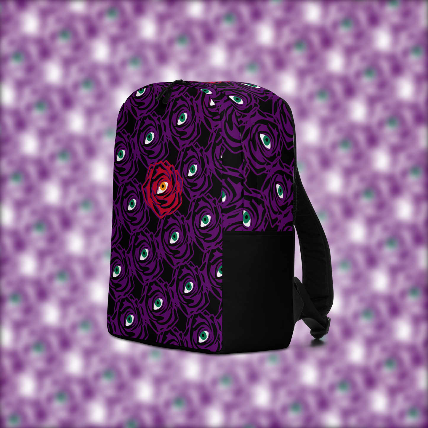 ROSE EYE: RED BLACK BACKPACK