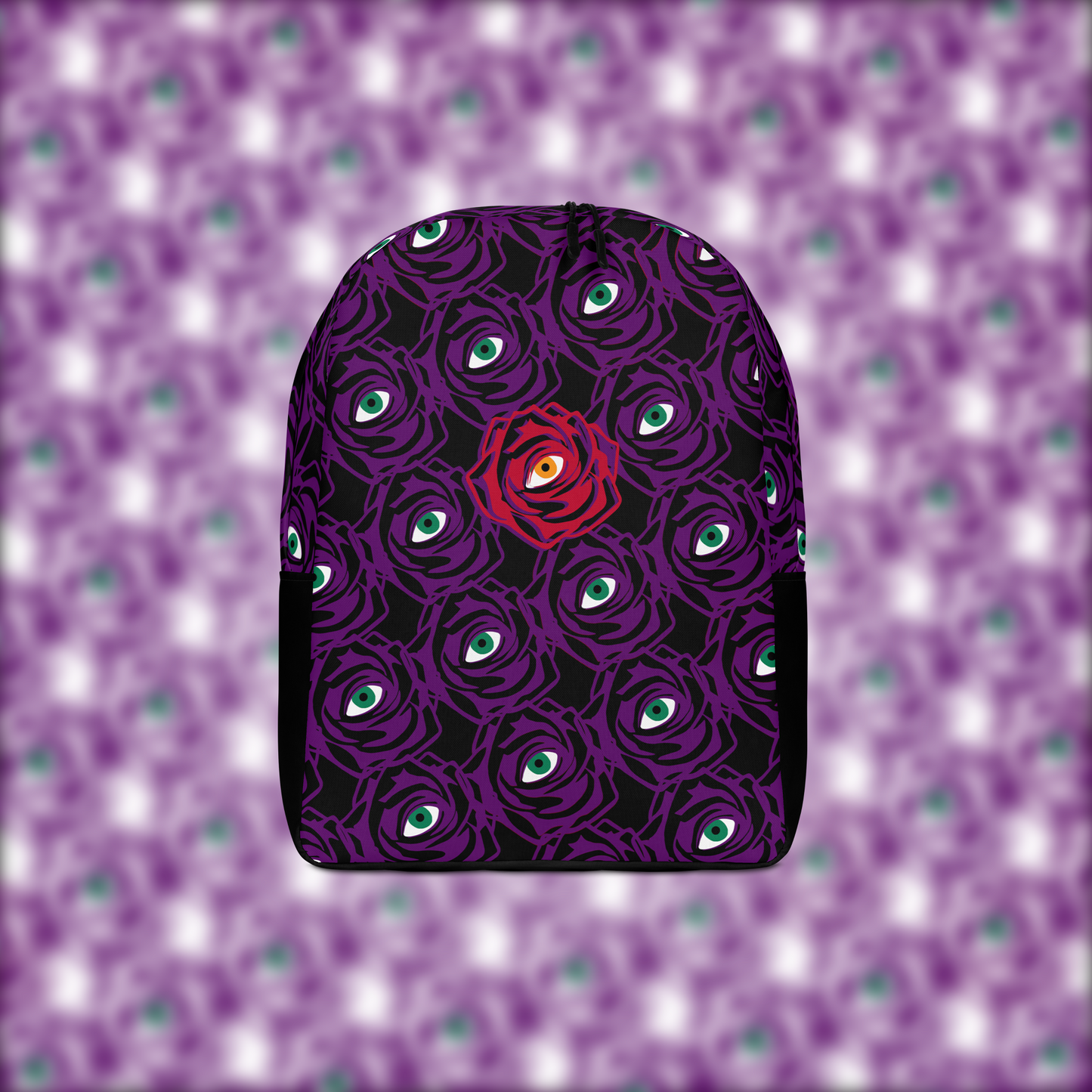ROSE EYE: RED BLACK BACKPACK