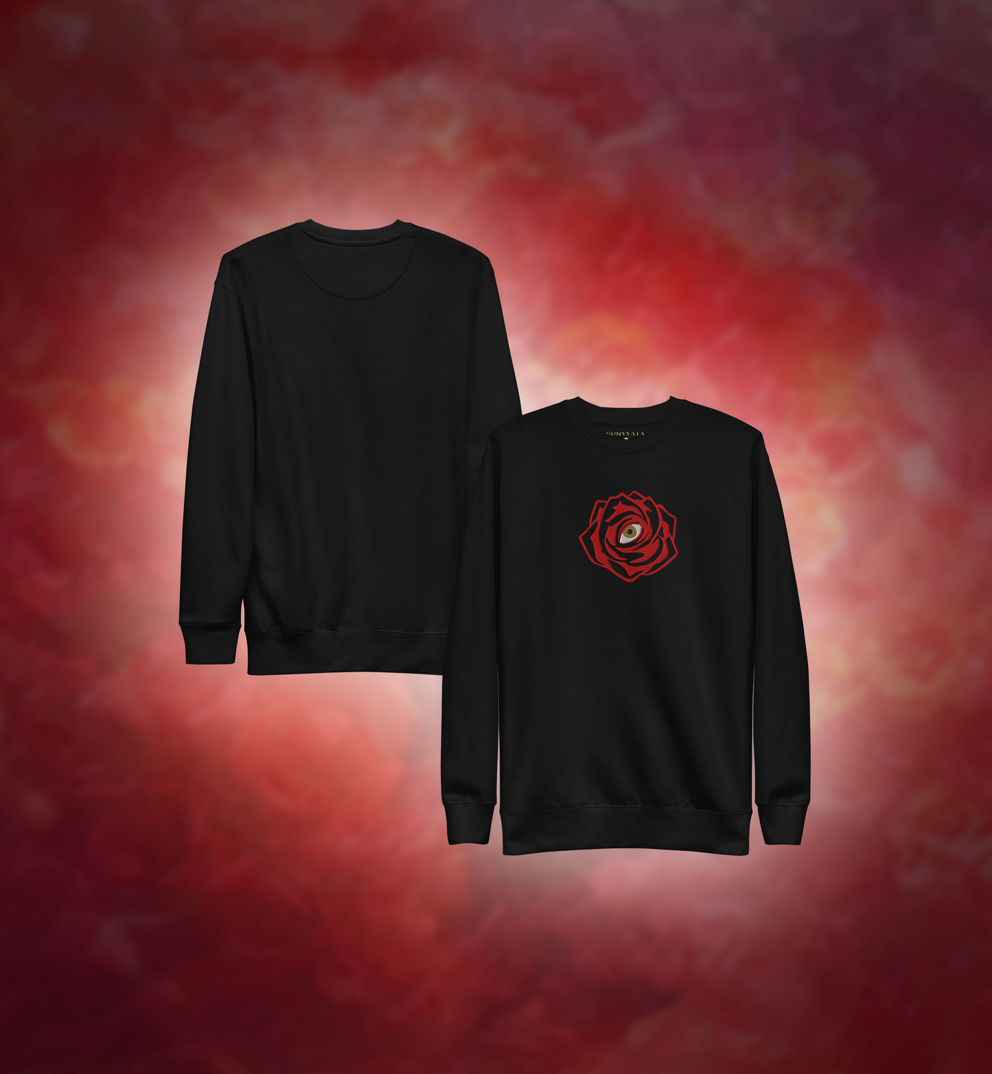 ROSE-EYE - Embroidered - Origin Sweatshirt - Black