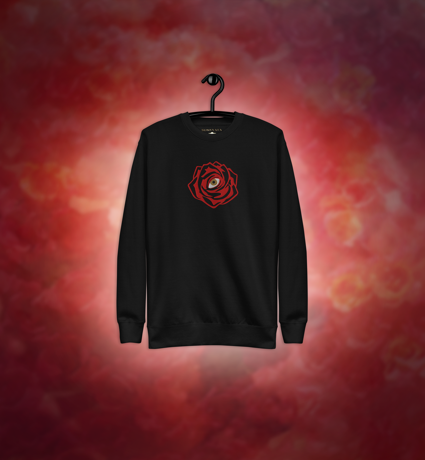 ROSE-EYE - Embroidered - Origin Sweatshirt - Black