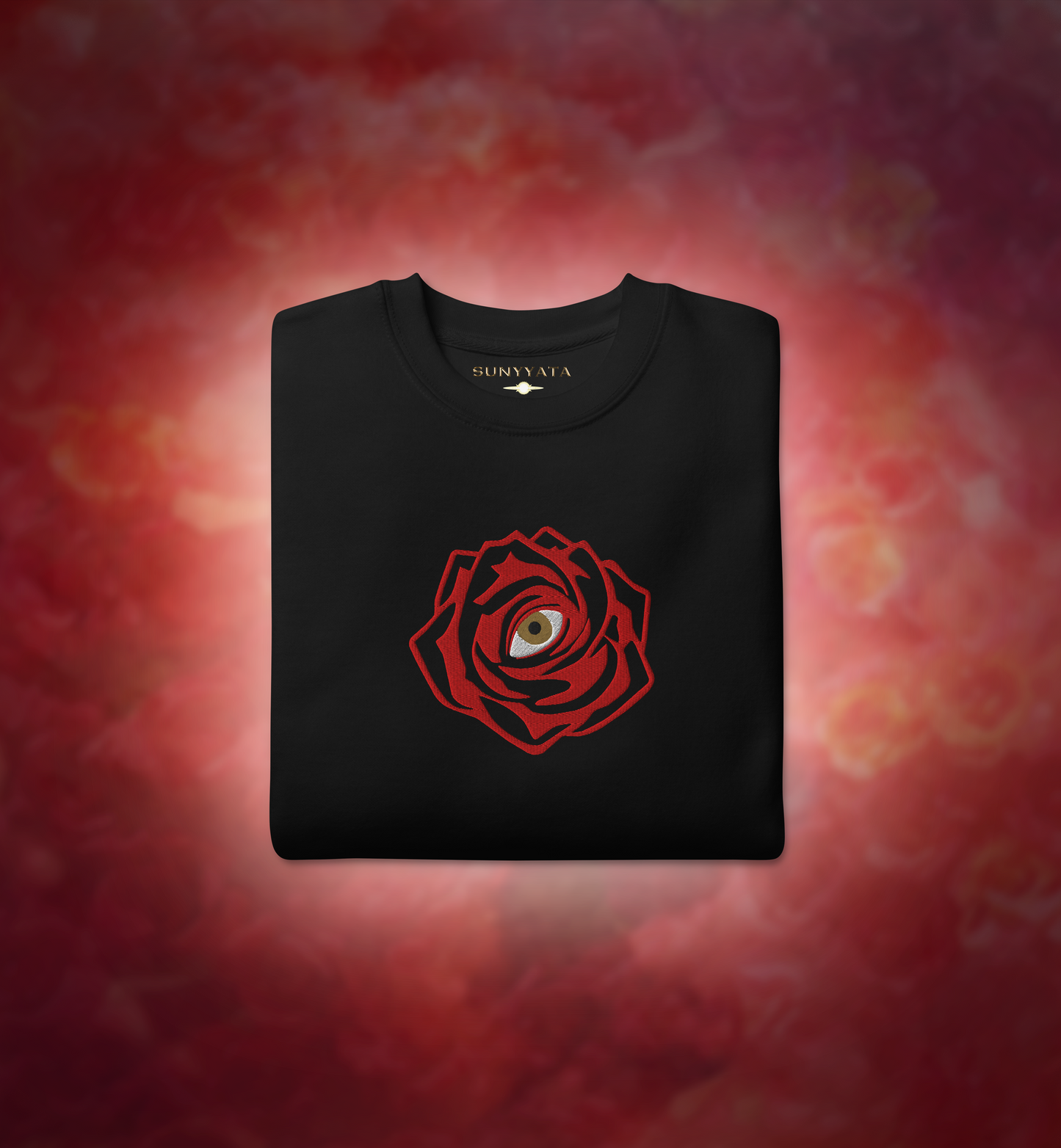 ROSE-EYE - Embroidered - Origin Sweatshirt - Black