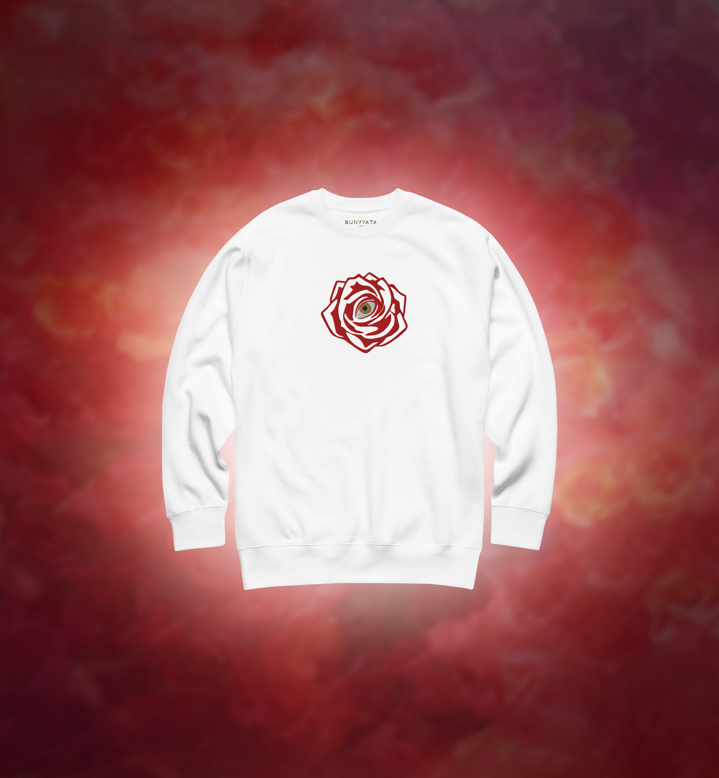 ROSE-EYE - Embroidered - Origin Sweatshirt - White