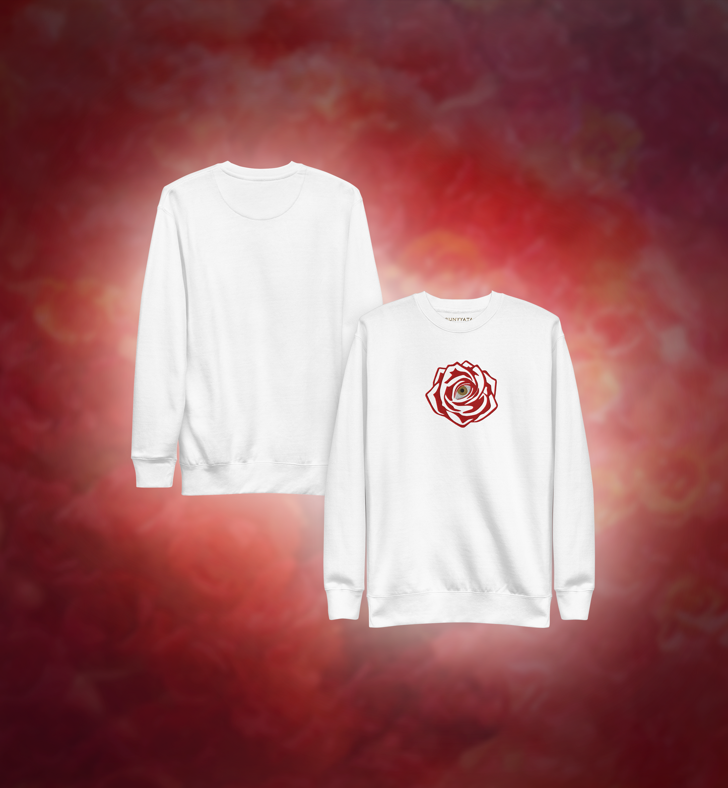 ROSE-EYE - Embroidered - Origin Sweatshirt - White