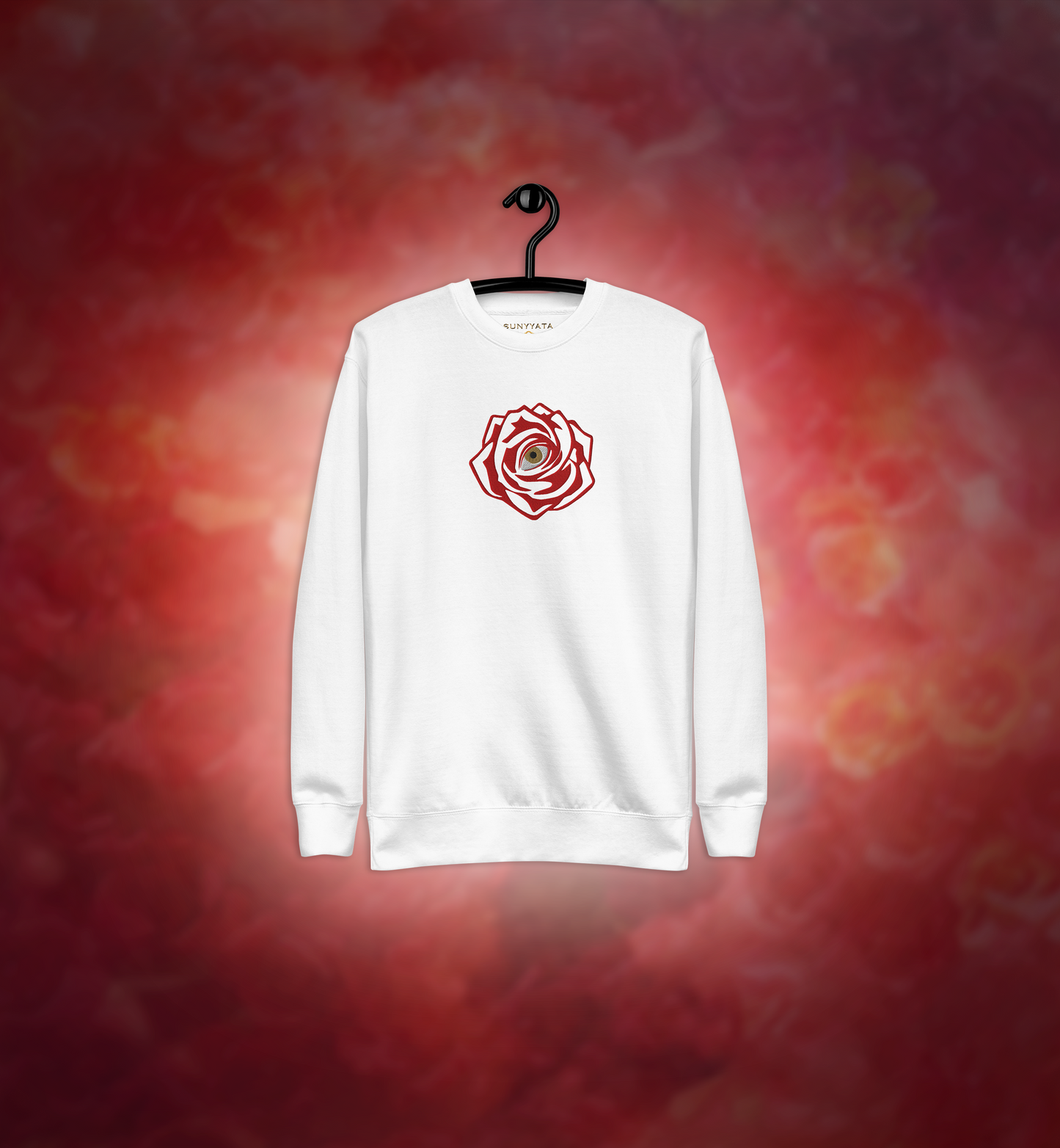 ROSE-EYE - Embroidered - Origin Sweatshirt - White