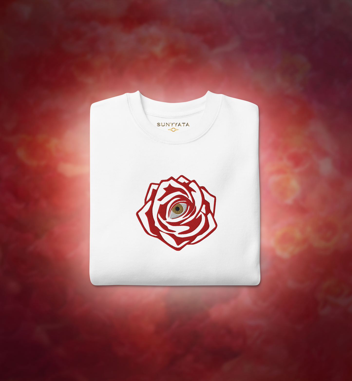 ROSE-EYE - Embroidered - Origin Sweatshirt - White