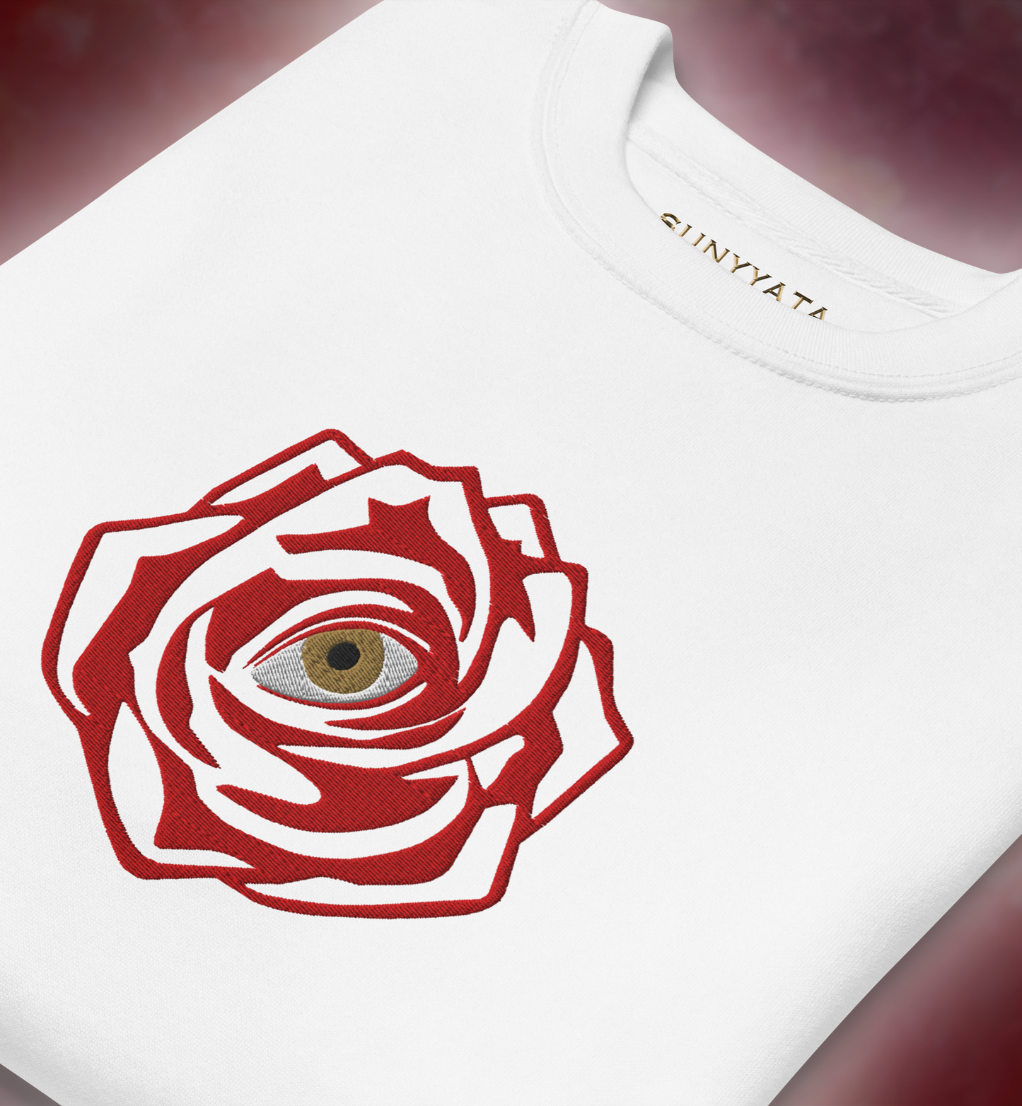 ROSE-EYE - Embroidered - Origin Sweatshirt - White