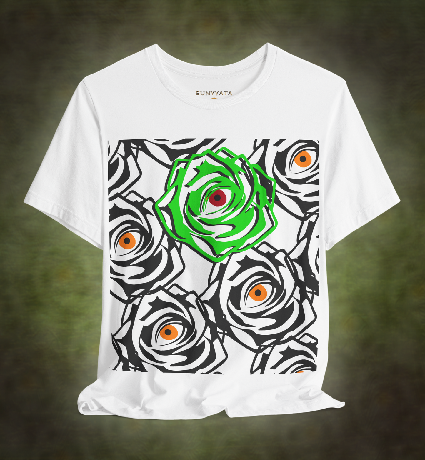 ROSE EYE NEON t shirt WHITE