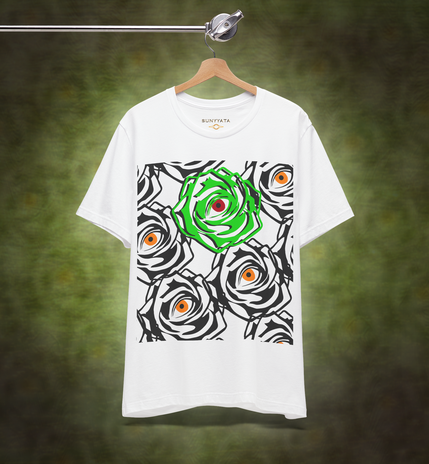ROSE EYE NEON t shirt WHITE