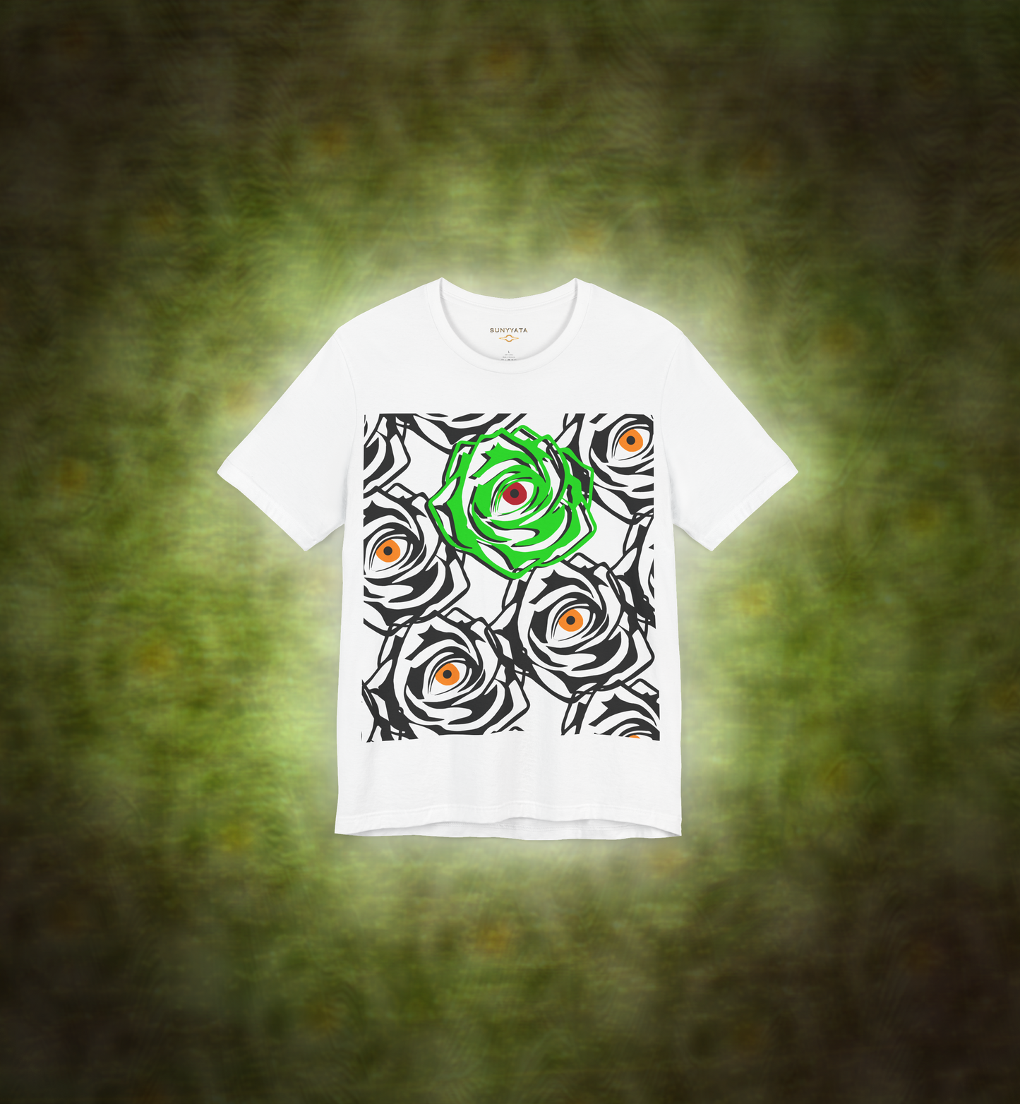 ROSE EYE NEON t shirt WHITE