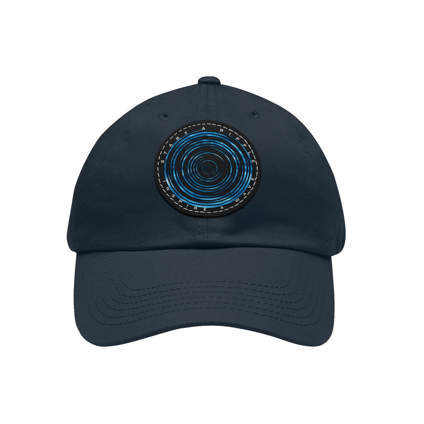 RIPPLE EFFECT - Dad Hat with Round Leather Patch