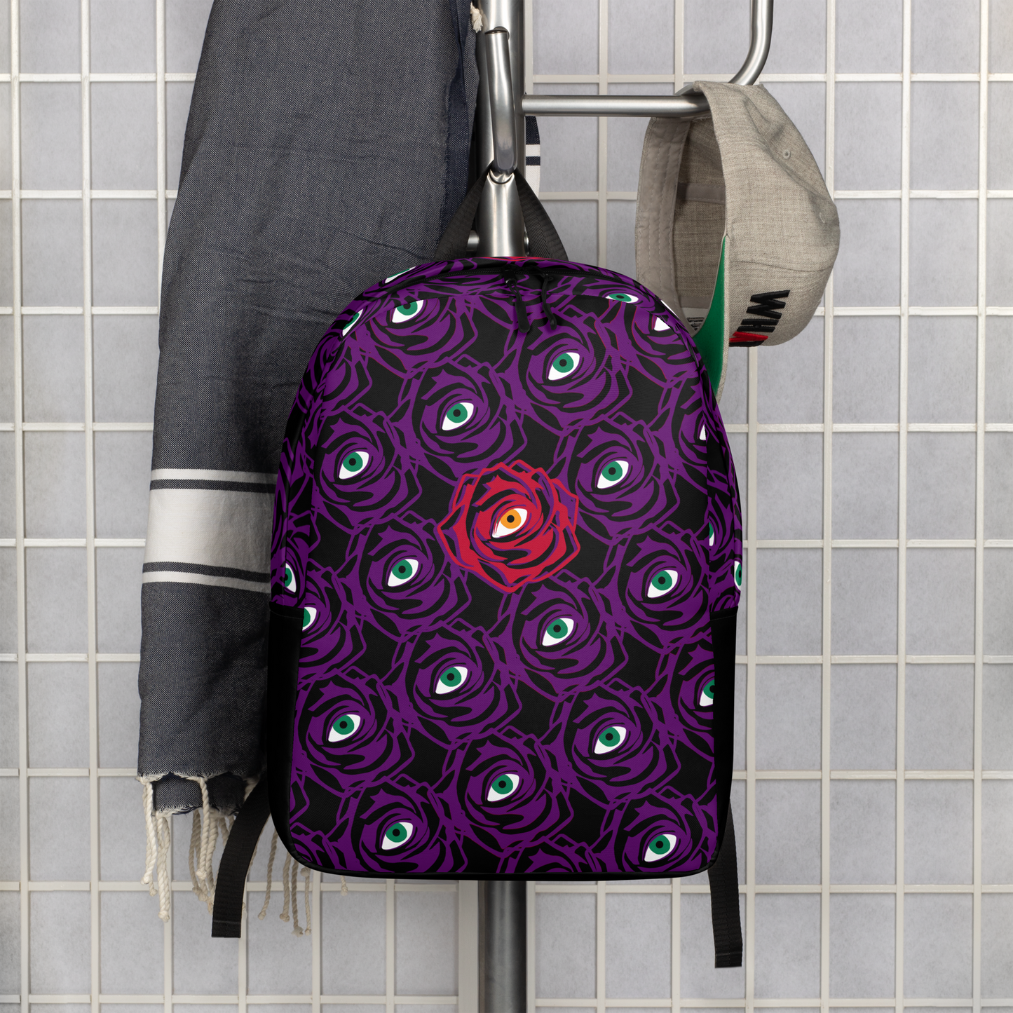 ROSE EYE: RED BLACK BACKPACK