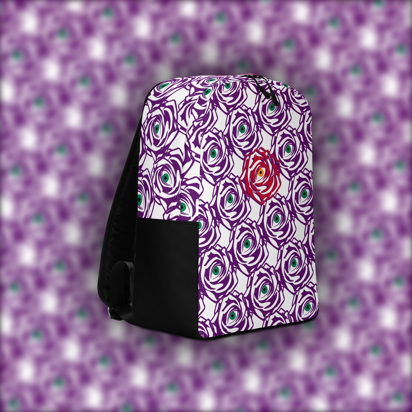 ROSE EYE: RED WHITE BACKPACK