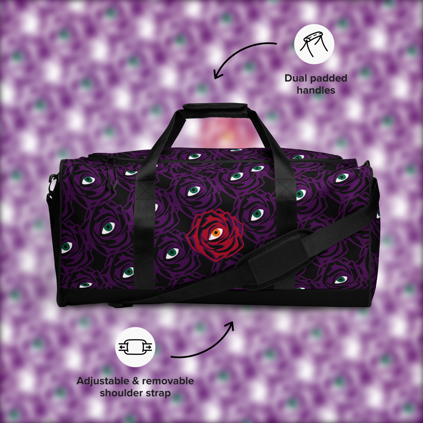 ROSE EYE: RED - Duffle - Black