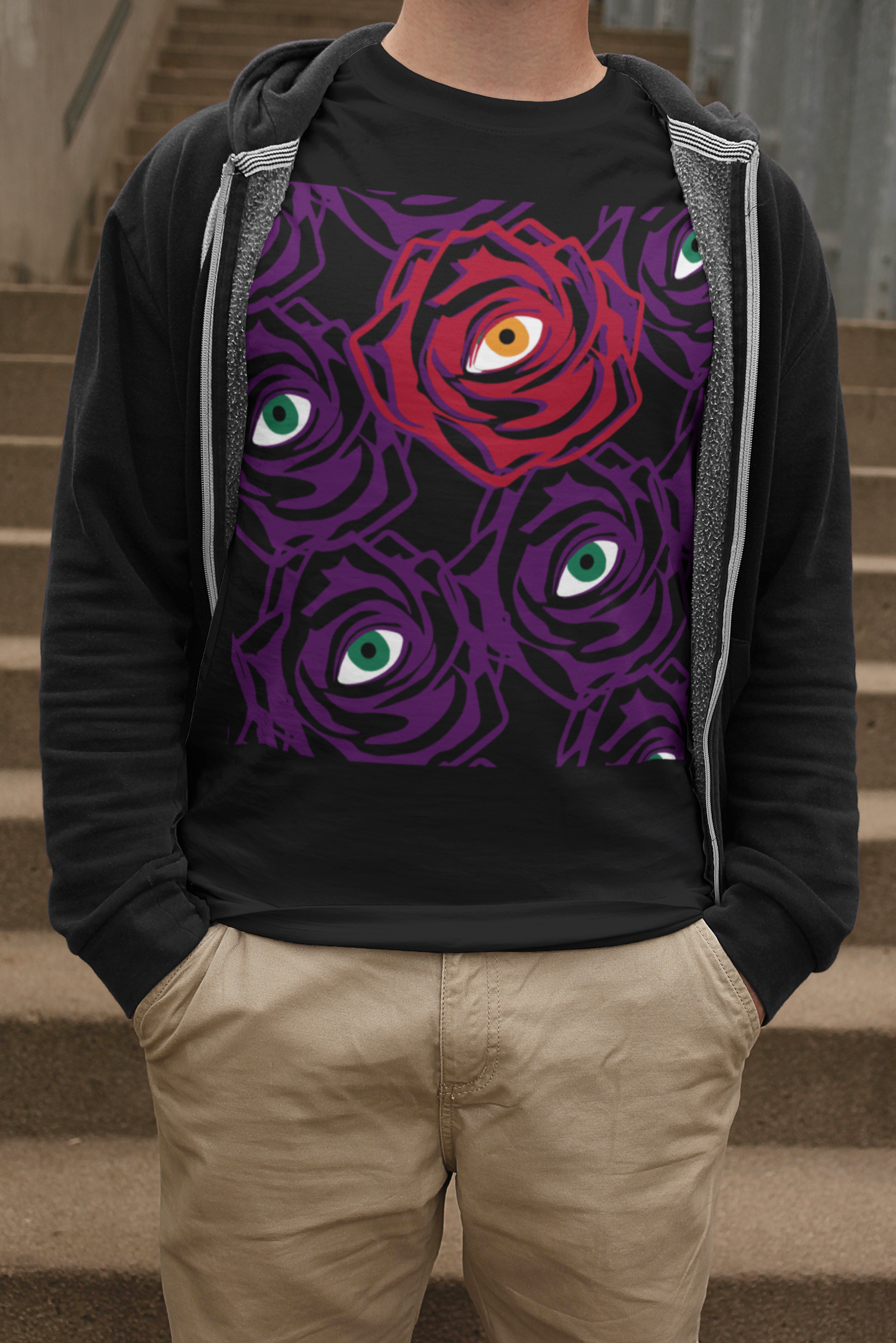 ROSE EYE RED - T-Shirt - Front