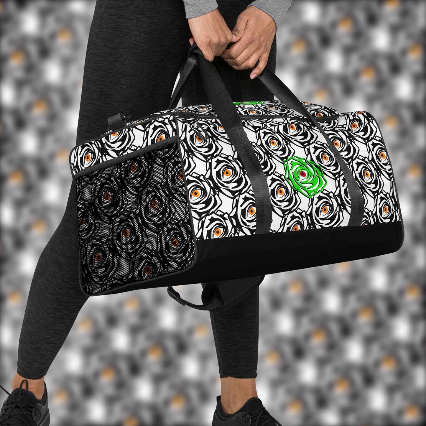 ROSE EYE: NEON WHITE DUFFLE