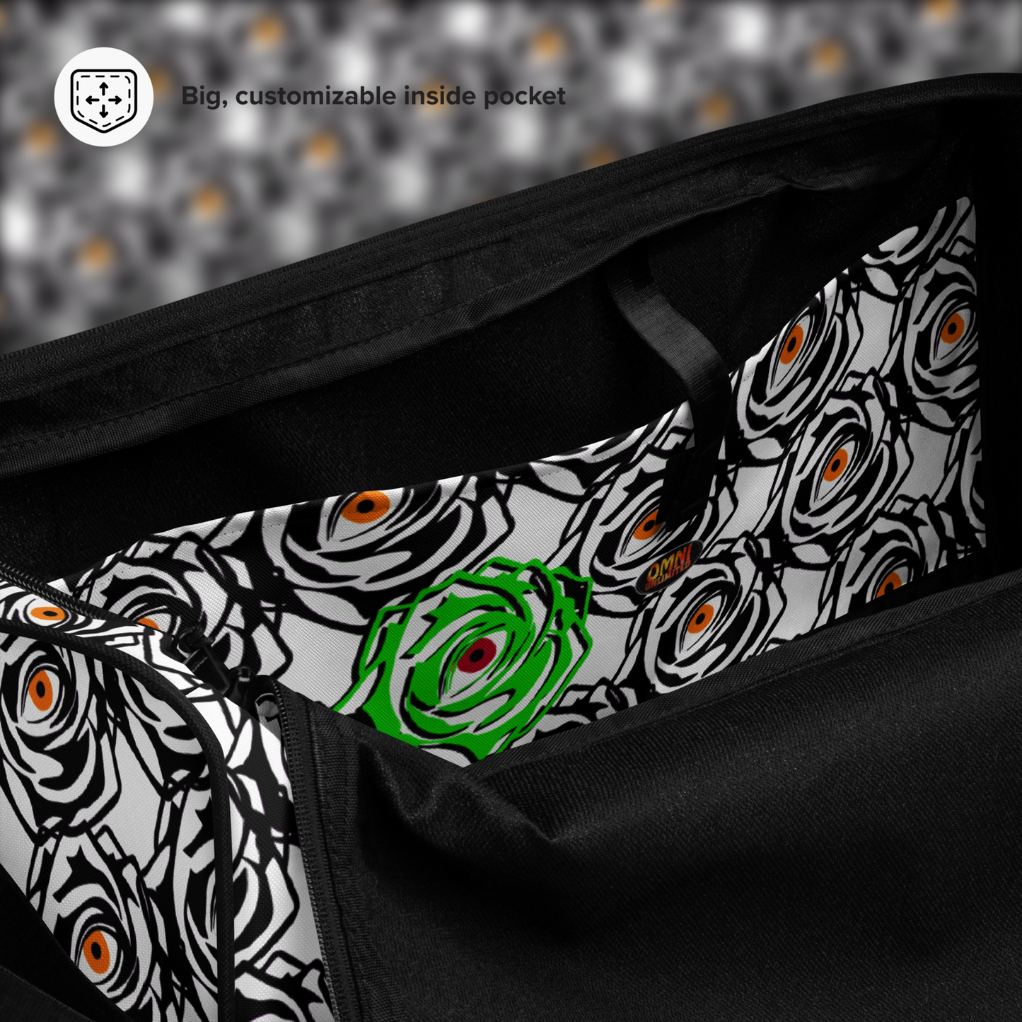 ROSE EYE: NEON WHITE DUFFLE