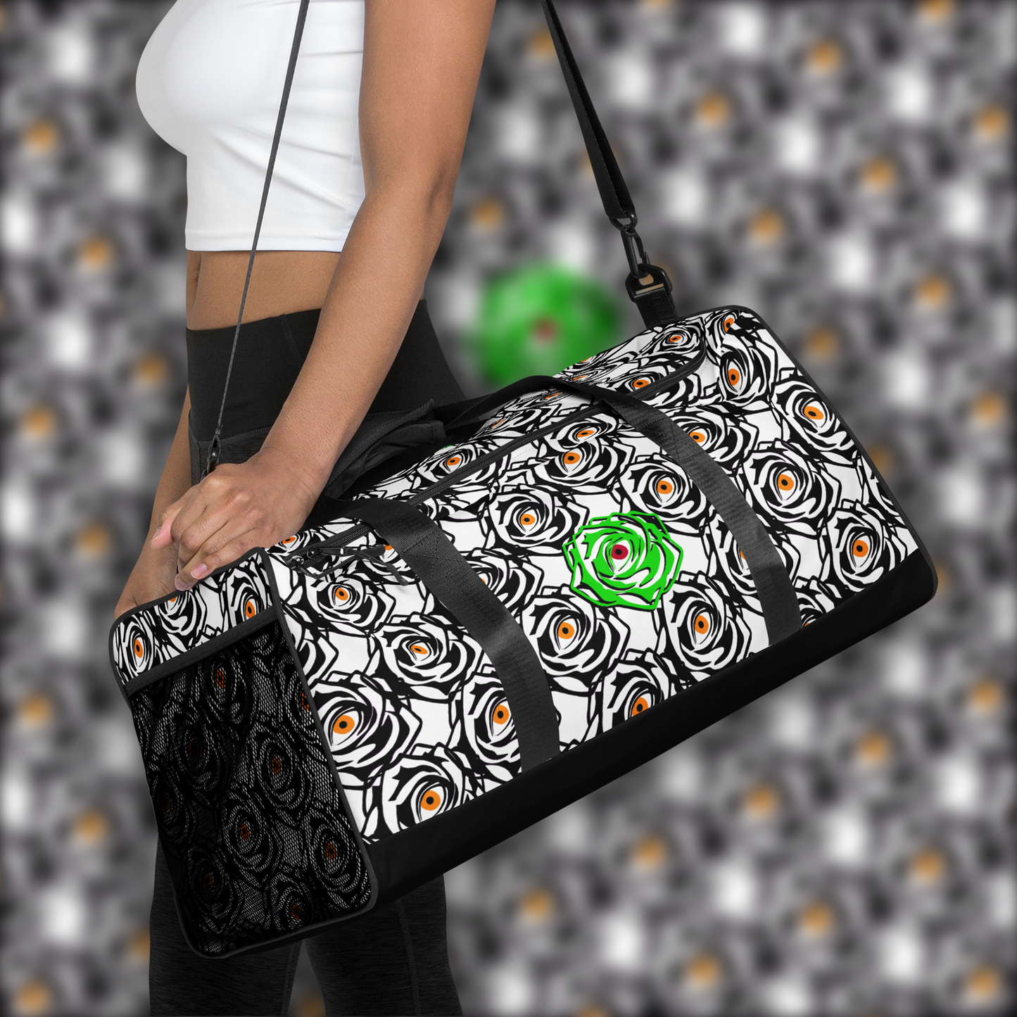 ROSE EYE: NEON WHITE DUFFLE