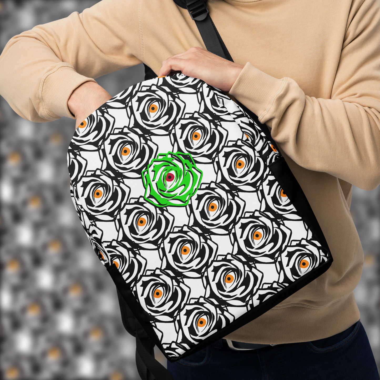ROSE EYE NEON WHITE BACKPACK